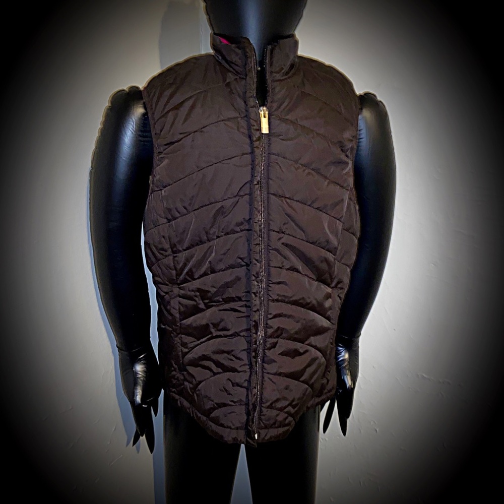 Dark brown Land’s End vest.